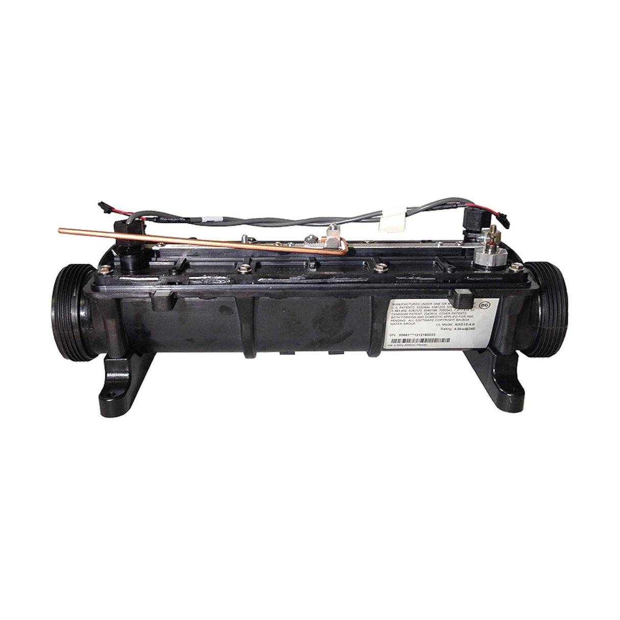 Heater Assembly, Balboa M7, BP1500, 4.0kW, 230V, 2" x 15"Long, w/2 Sensors, 2"MBT Ends: 55691