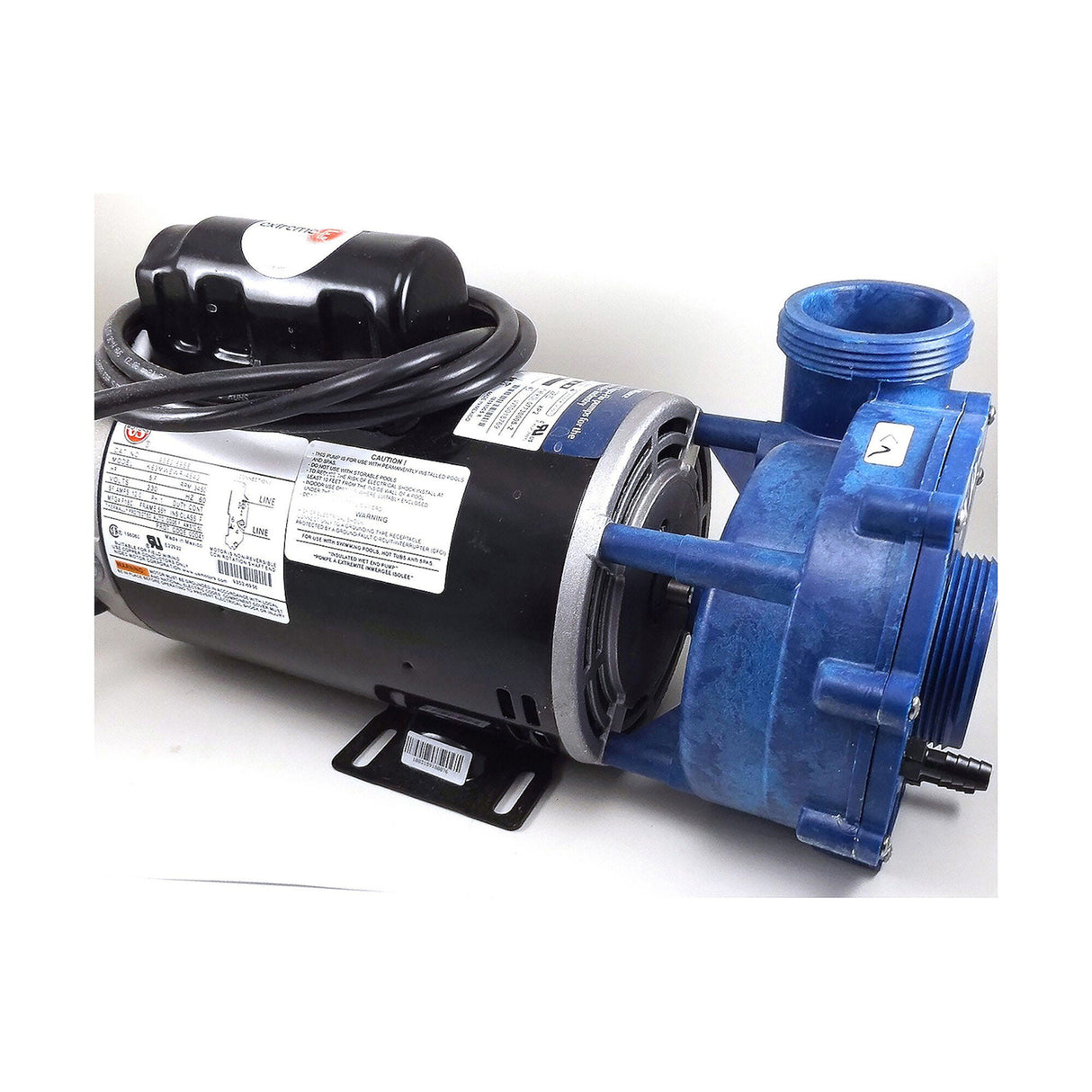 Pump, Gecko, 2018, 7Hp-230V-56Fr-1Spd, Blue W/E, 8Ft 4 Pin Amp, Unions : 07730005-2370