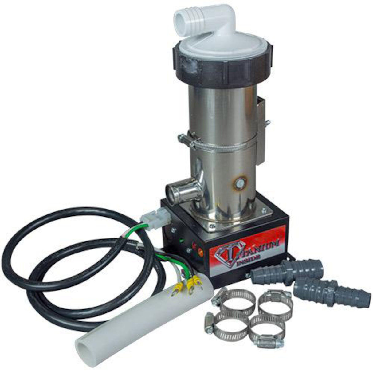 Heater Assembly, Hydro Quip, Universal Vertical Low Flow, 5.5KW, 230V w/Fittings : 27-V310-7T-K