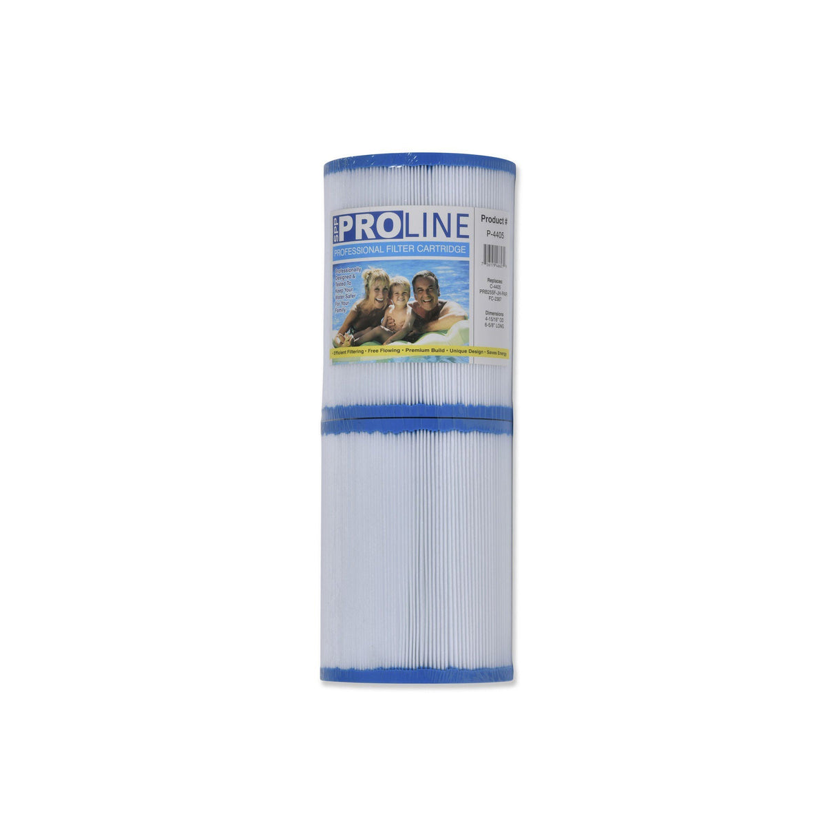 TWO Filter Cartridge, Proline, Diameter: 4-15/16", Length: 6-5/8", Top: 2-1/8" Open, Bottom: 2-1/8" Open, 50 sq ft : P-4405