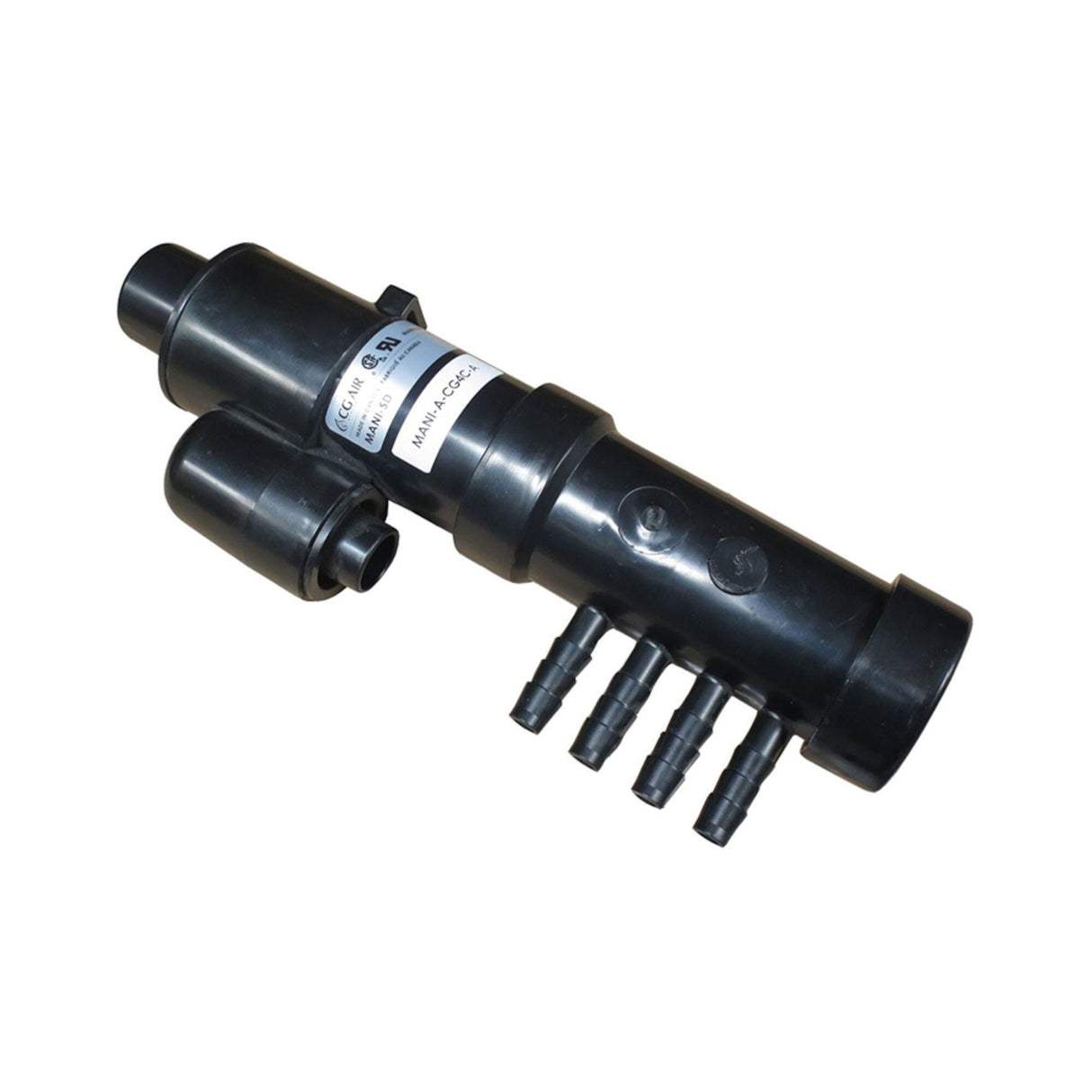 Manifold, PVC, CG Air Systems, Mini Kit For Air System w/4 3/8"Ribbed Barb Ports : MANI-A-CG4-C-A