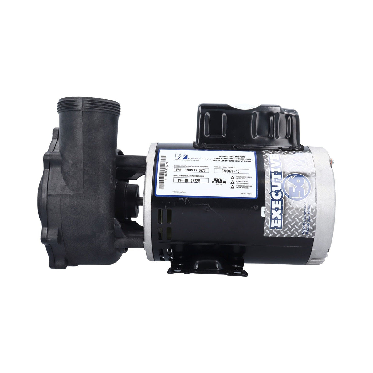Pump, Waterway Executive 56, 2.0HP, 230V, 8.0/3.0A, 2-Speed, 2"MBT, SD, 56-Frame : 3720821-1D