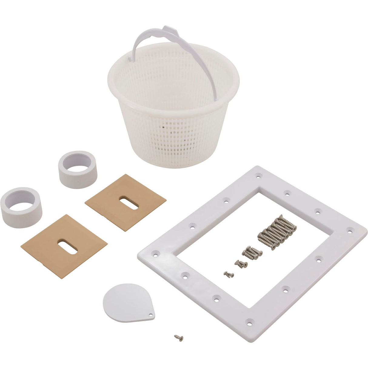 Fiberglass Skimmer (Regular Mouth, Square Lid) White, Solid : 25160-010-001 - Custom Molded Products - 25160-010-001 - PartsForSpas.com