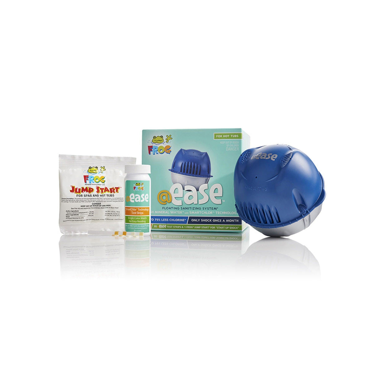 Water Care, Spa Frog, @ease Floating Sanitizing System, Includes @ease Floating System, Jump Start & Test Strips : 01-14-3256