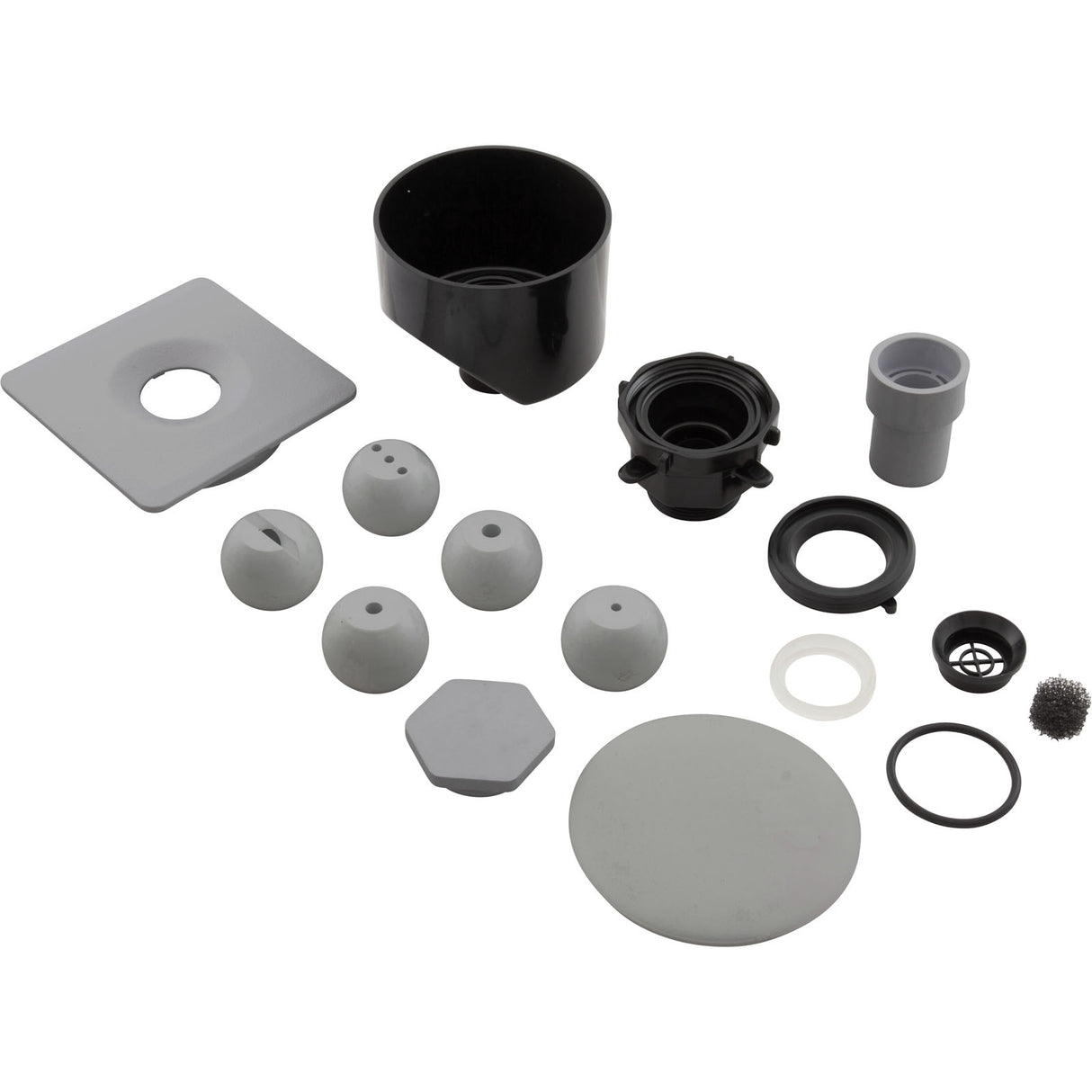 Deck Jet, Multi-Nozzle Gray, Adjustable, Flangeless, Square : 25598-311-000