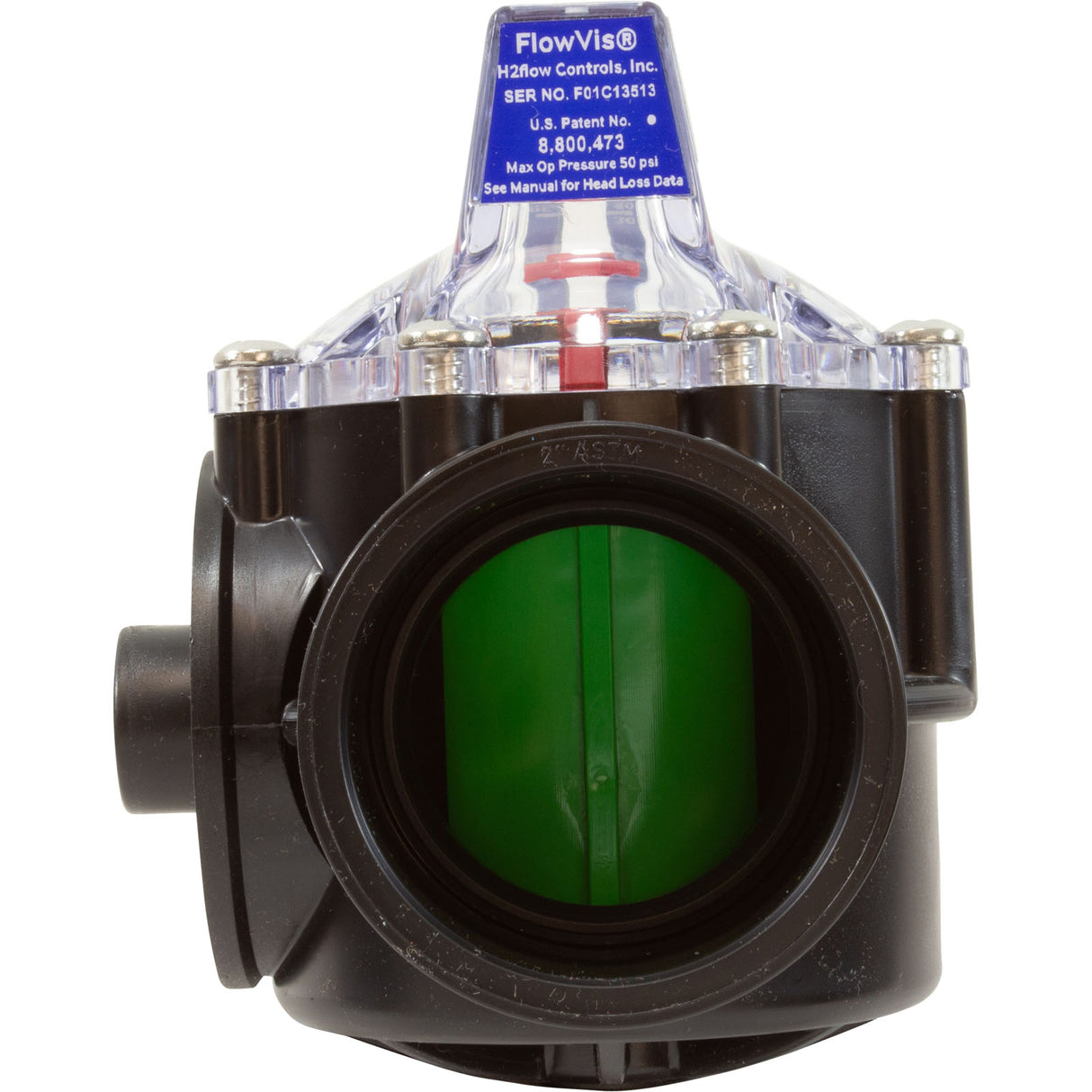 Flow Meter/Check Valve, FlowVis, 2”-2-1/2”spg W/ Safety Flappr : FV-C-S - H2Flow Controls Inc - FV-C-S - PartsForSpas.com