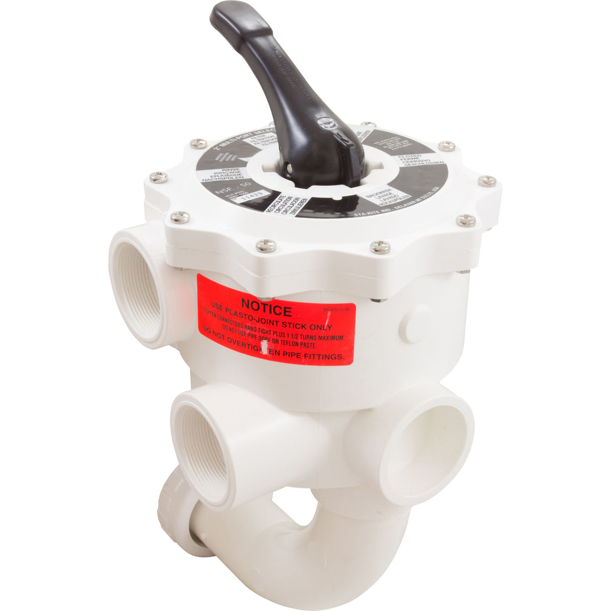 Multiport Valve, Pent System 3 DE, 2" ABS, w/Unions, 6 Pos : 18201-0300 - Pentair - 022315303188 - PartsForSpas.com