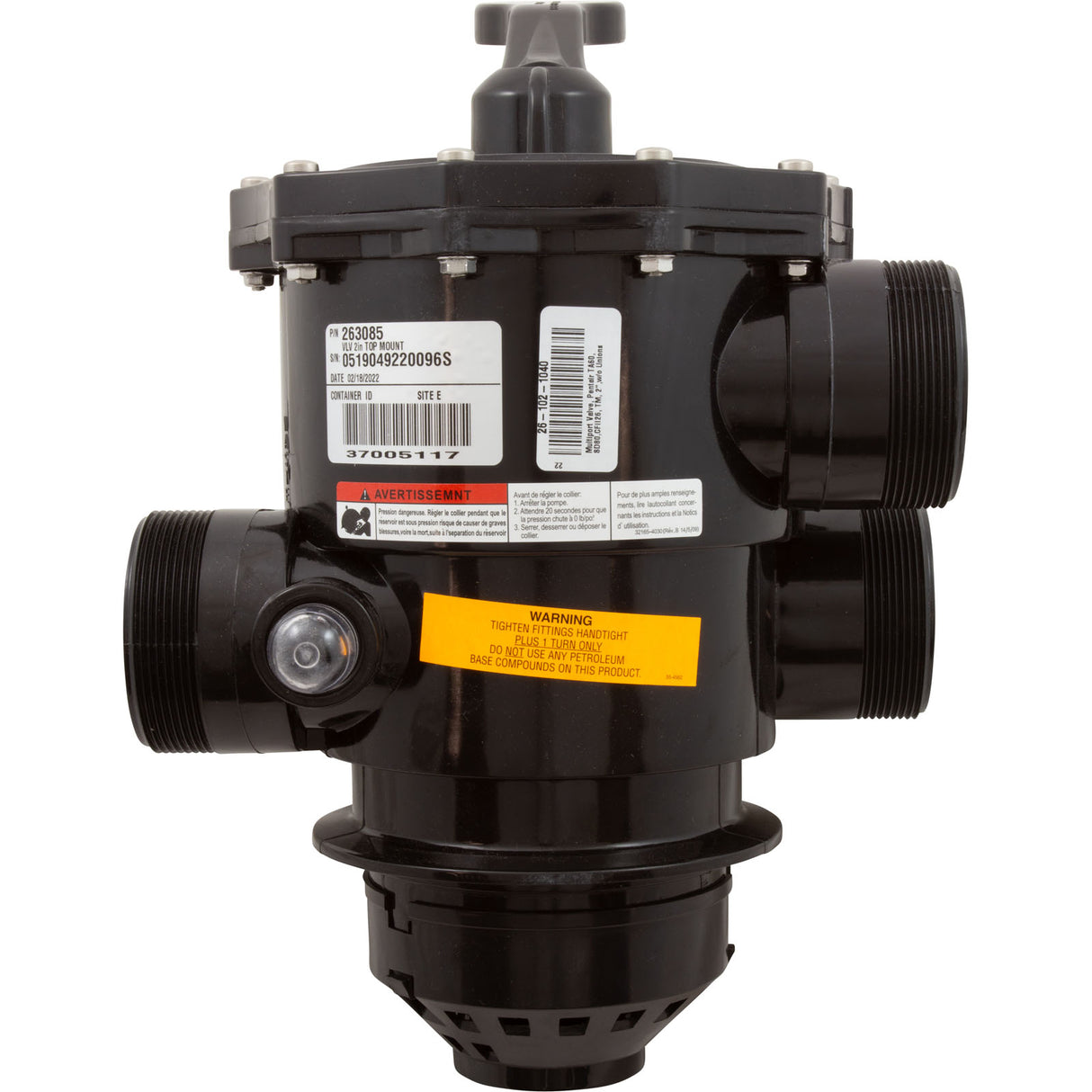 Multiport Valve, Pentair TA60, SD80, CFII26, TM, 2", w/o Unions : 263085 - Pentair - 788379853310 - PartsForSpas.com