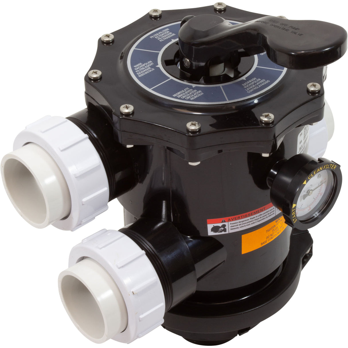 MPV, Pentair 2" Top Mount Hybrid, 6 Pos, Clamp-On, w/Fittings : 262525 - Pentair - 788379862220 - PartsForSpas.com