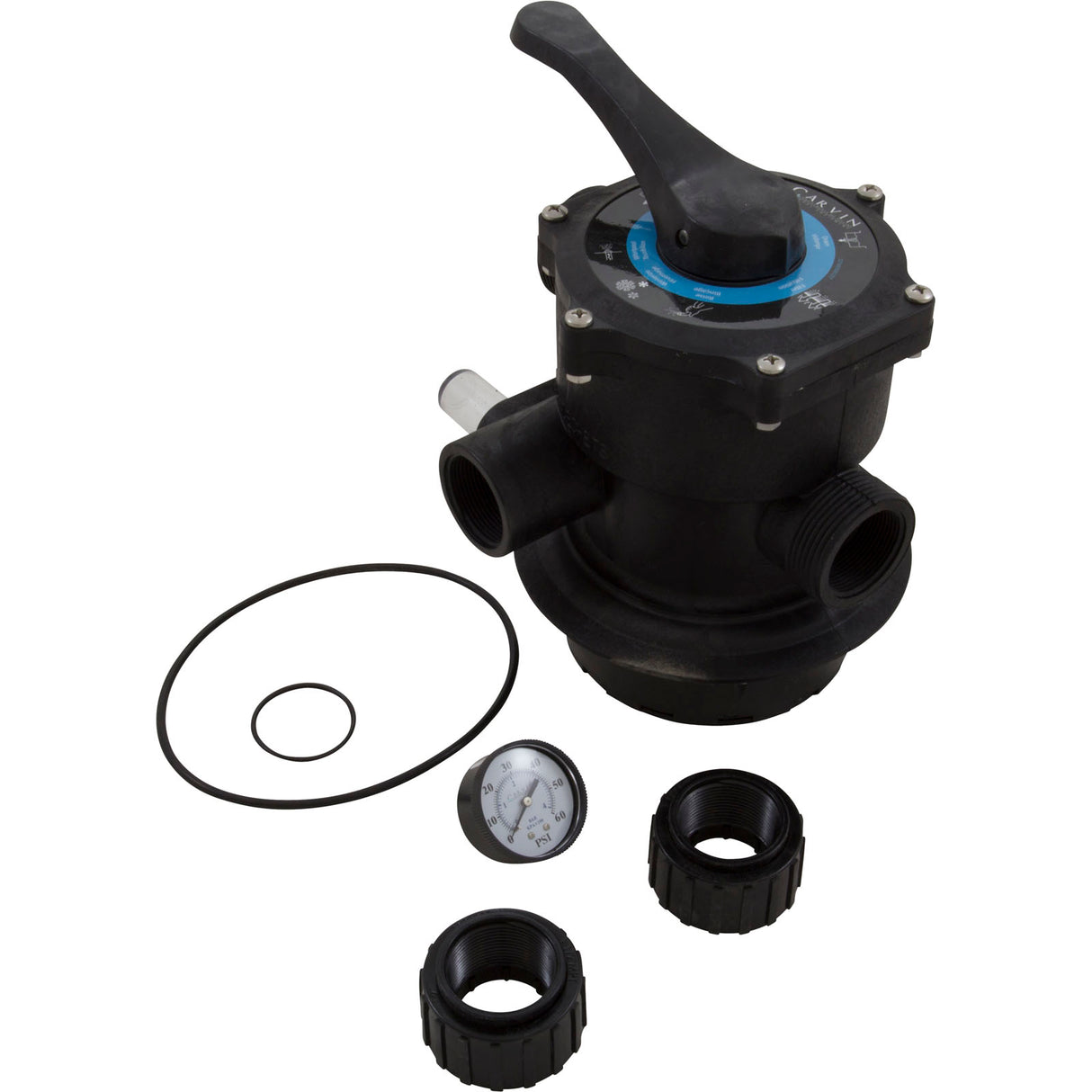 Multiport Valve, Carvin DVK7C, 1-1/2", 7 Pos, Clamp : 39263020K - Carvin - 39263020K - PartsForSpas.com