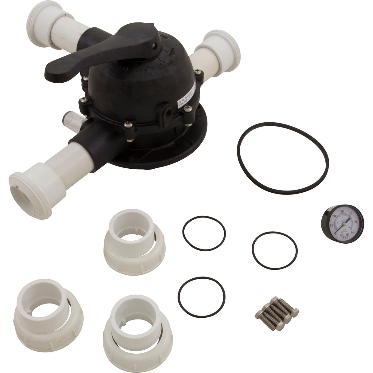 Multiport Valve, Carvin 15VK-24, 1-1/2", 6 Pos, w/ Unions : 39258405R - Carvin - 39258405R - PartsForSpas.com
