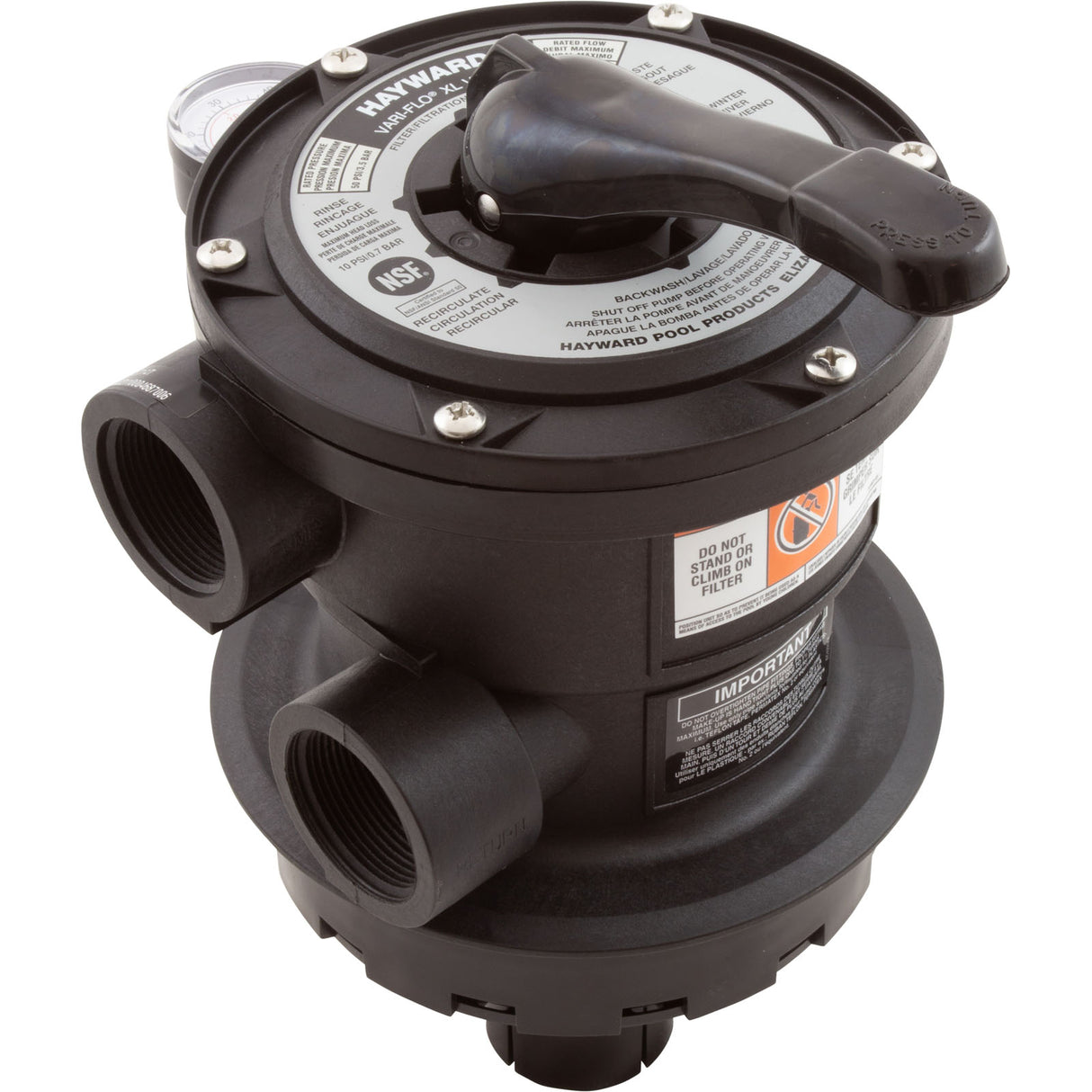 Multiport Valve, Hayward SP0714T, 1-1/2" Top Mount, 6 Pos : SP0714T - Hayward - 0610377472401 - PartsForSpas.com