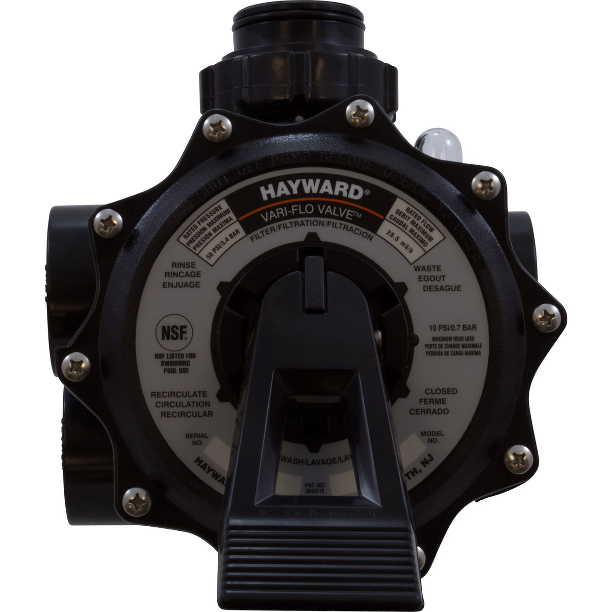 MPV, Hayward Pro Series Sand Filter, 2", SM, 6 Pos, w/ Gauge : SP0715X62 - Hayward Pool Products, Inc. - 0610377044783 - PartsForSpas.com