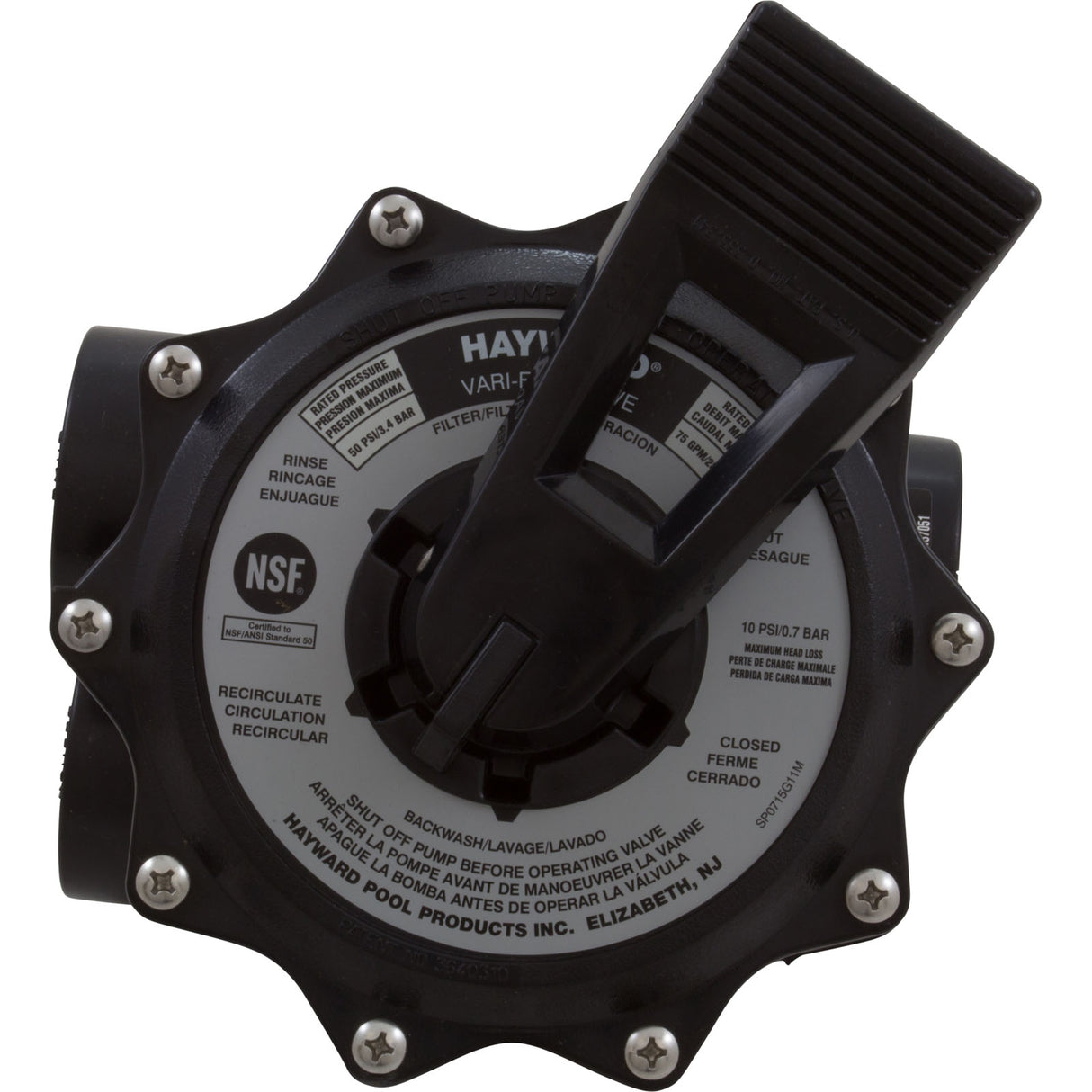 Multiport Valve, Hayward SP071621, 2", 6 Position : SP071621 - Hayward - 0610377228701 - PartsForSpas.com