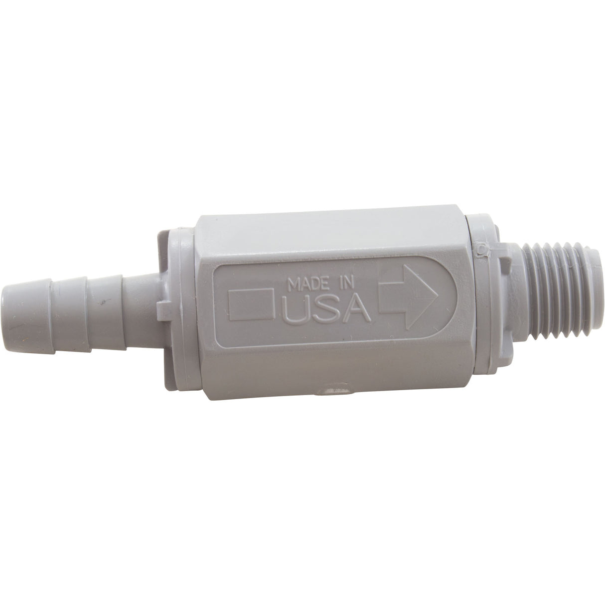 Check Valve, Rola-Chem, 3/8" Barb x 1/4"mpt, In-Line : 521170 - Rola-Chem/Paradise Industries - 757706001724 - PartsForSpas.com