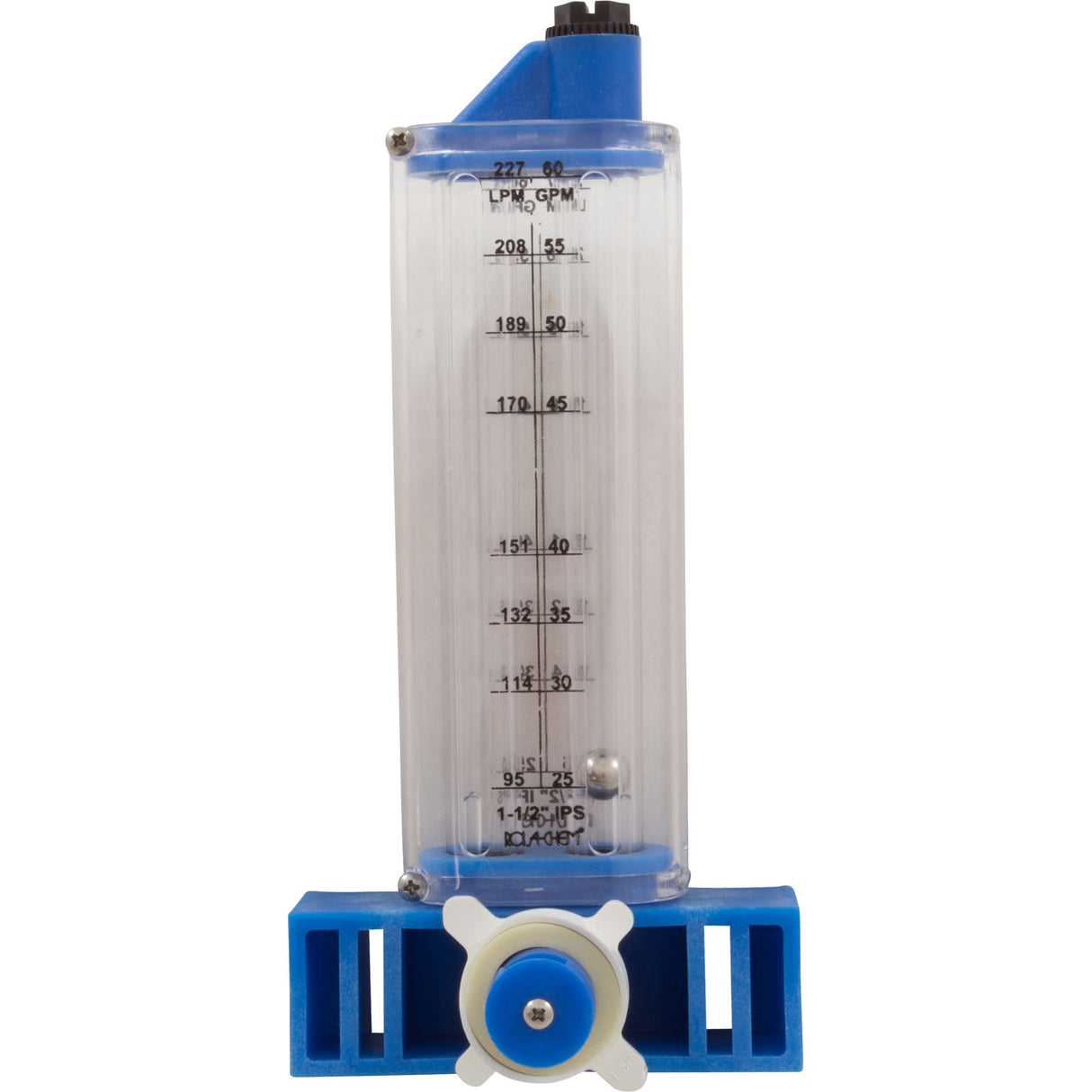 Flowmeter, Rola-Chem Vertical Mount, 1-1/2" PVC, 25-60 GPM : 570341V - Rola-Chem/Paradise Industries - 757706000628 - PartsForSpas.com