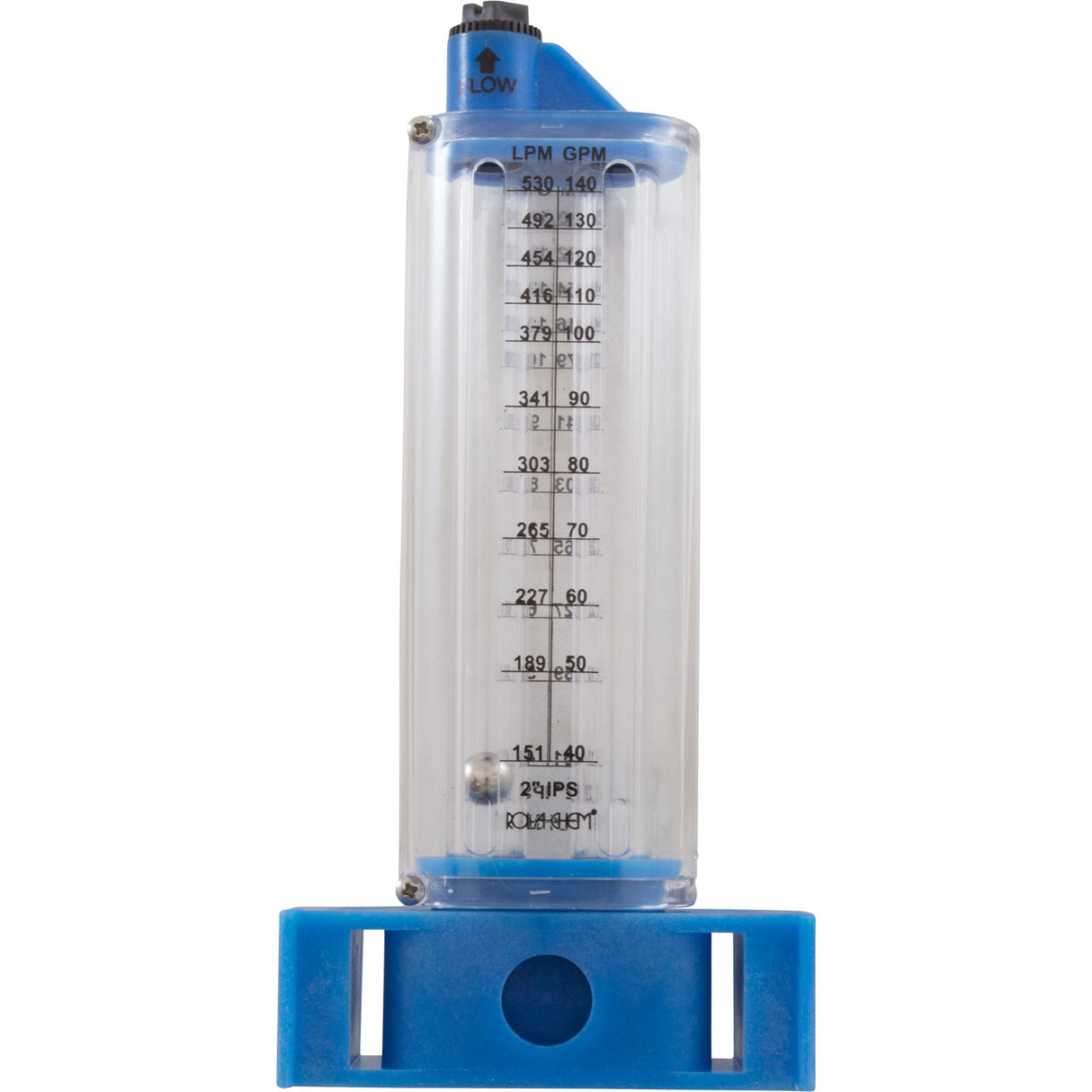 Flowmeter, Rola-Chem Vertical Mount, 2" PVC, 30-150 GPM : 570351V - Rola-Chem/Paradise Industries - 757706000680 - PartsForSpas.com