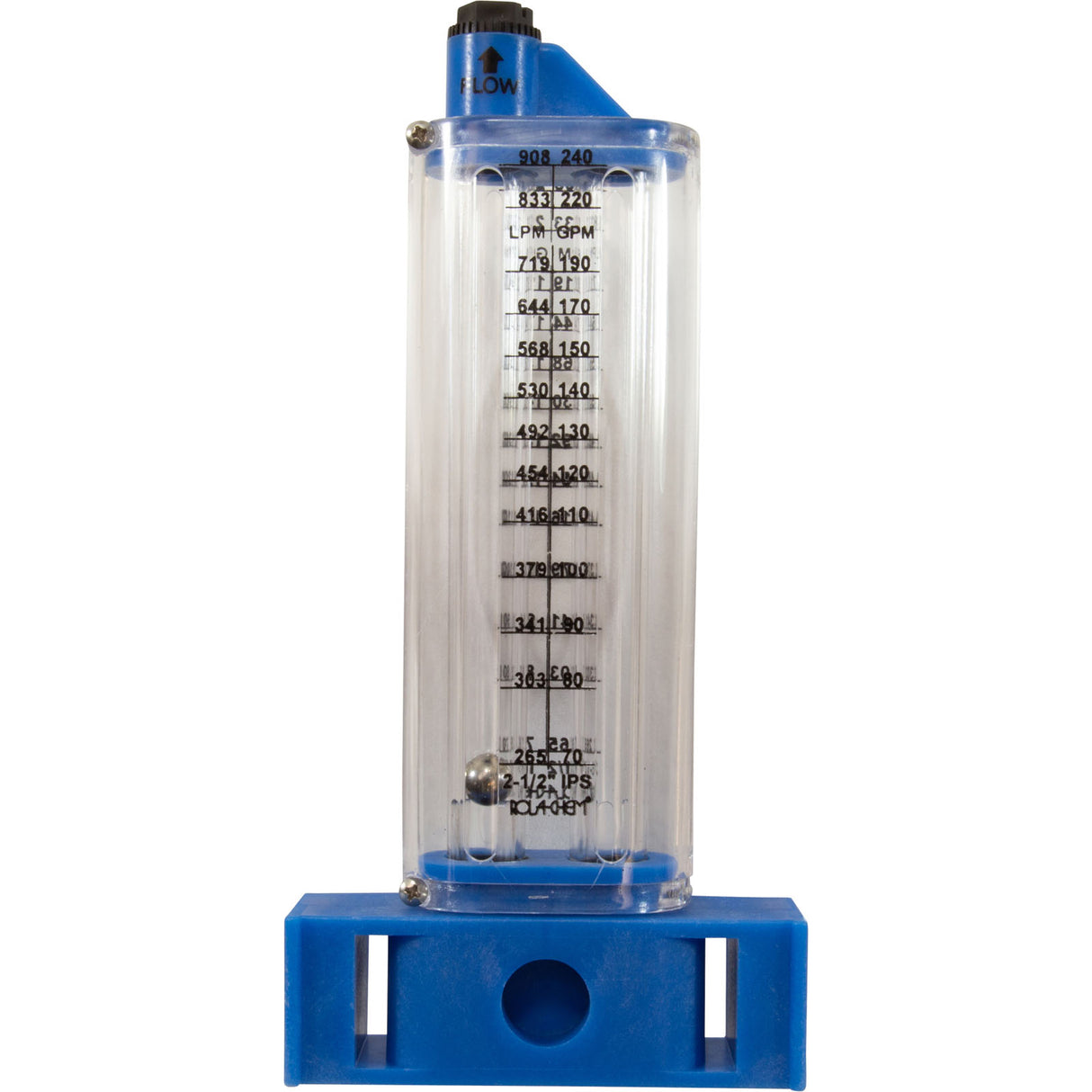 Flowmeter, Rola-Chem Vertical Mount, 2-1/2" PVC, 60-240 GPM : 570361V - Rola-Chem/Paradise Industries - 757706000741 - PartsForSpas.com