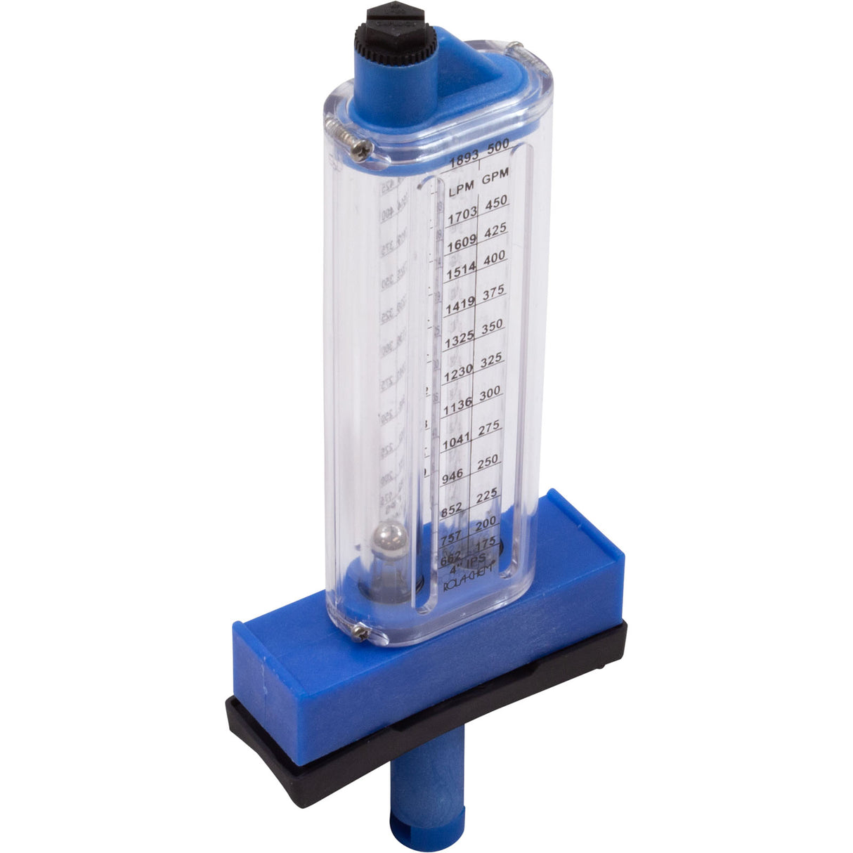 Flowmeter, Rola-Chem Top Mount, 4" PVC, 125-500 GPM : 570381T - Rola-Chem/Paradise Industries - 757706000857 - PartsForSpas.com
