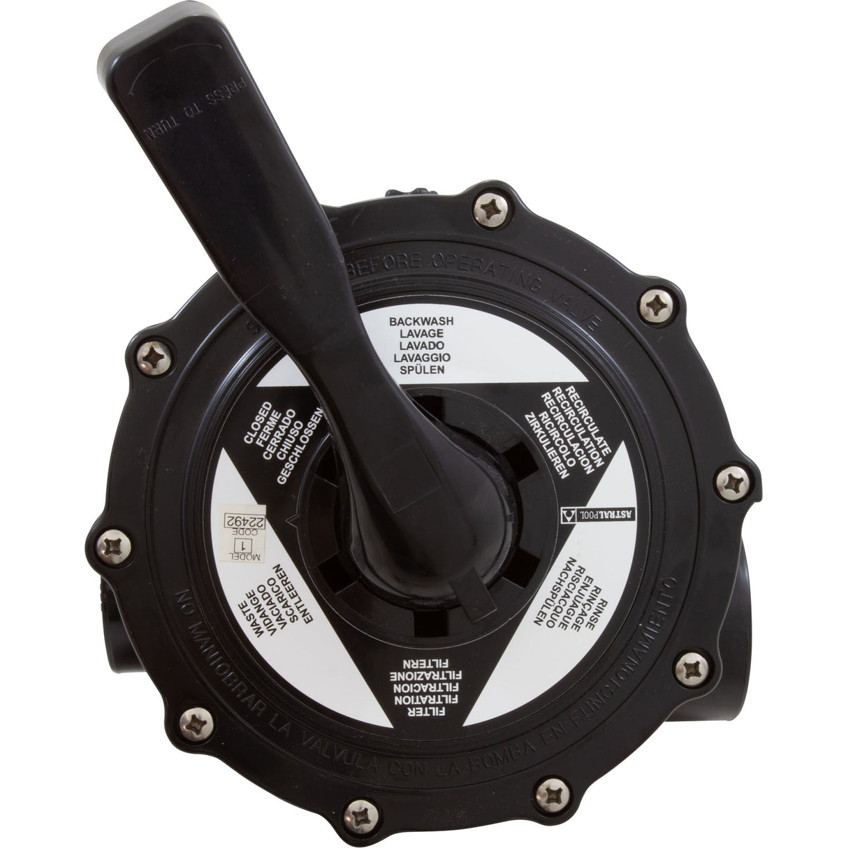 Multiport Valve, Astral Top Mount, 2" Cantabric : 22492 - Astral Products/Fluidra - 842038232082 - PartsForSpas.com
