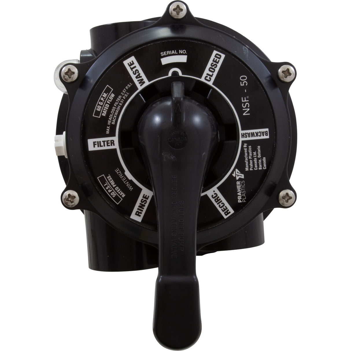 Multiport Valve, Praher TM-12-L, 1-1/2" Female Pipe Thread : TM-12-L - Praher Canada Ltd - 10885531001705 - PartsForSpas.com