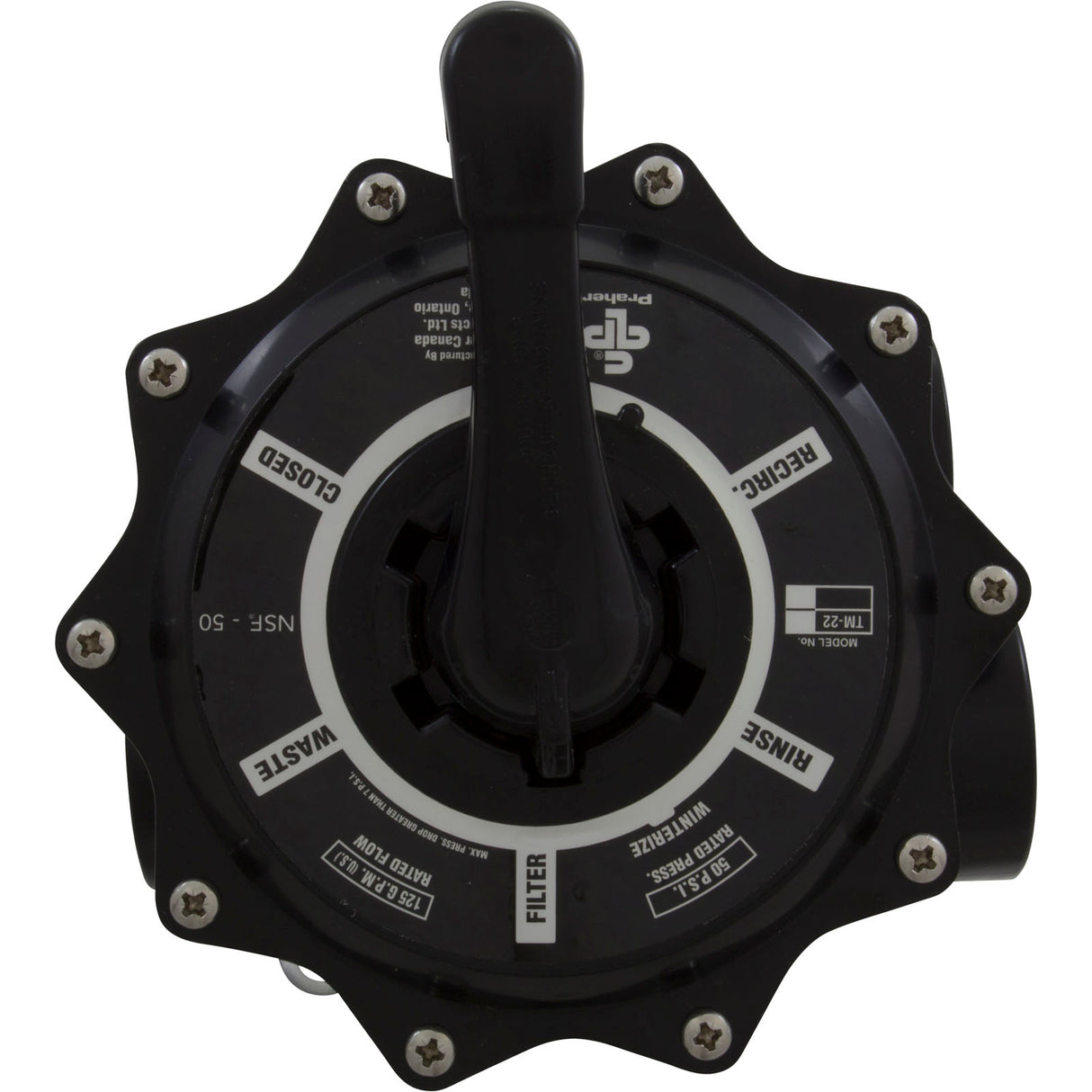 Multiport Valve, Praher TM-22-E, 2" Female Pipe Thread : TM-22-E - Praher Canada Ltd - TM-22-E - PartsForSpas.com