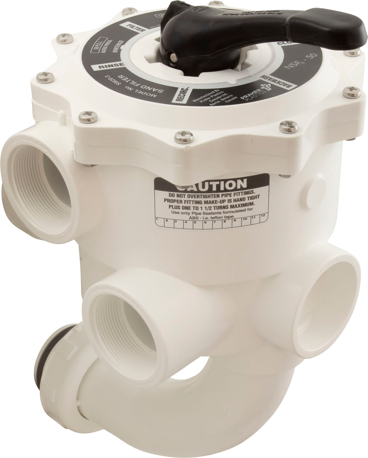 Multiport Valve, Praher SM2-PP3, 2", with PacFab Plumbing : SM2-PP3 - Praher Canada Ltd - 1088553100162 - PartsForSpas.com