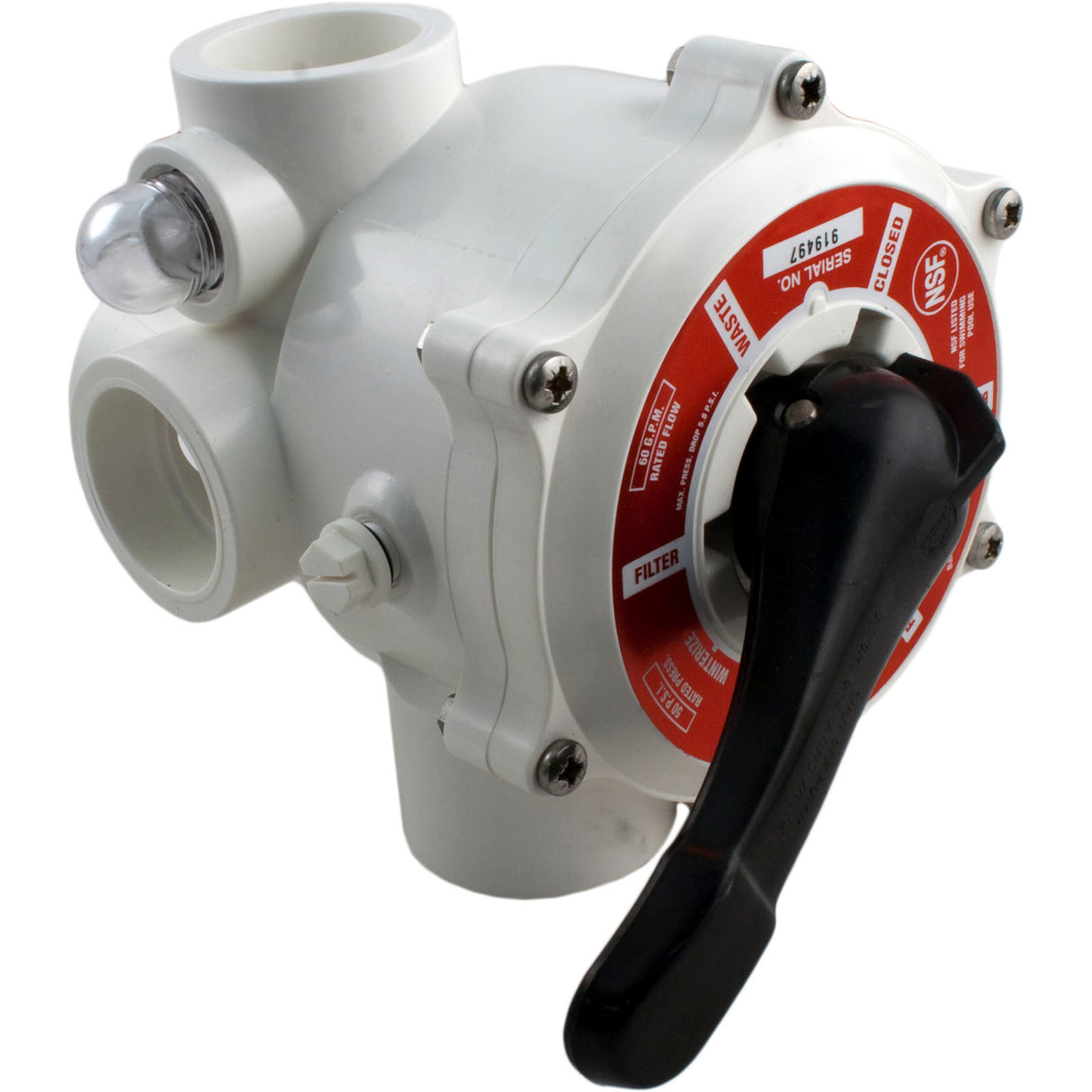 Multiport Valve, Praher SM-10-A0S, 1-1/2" Slip : SM-10-AOS - Praher Canada Ltd - SM-10-AOS - PartsForSpas.com