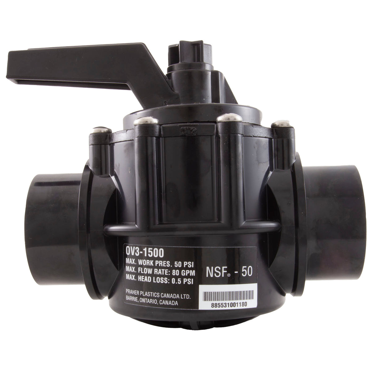 Diverter Valve, Praher, 3-Port, 1-1/2"s : OV3-1500 - Praher - 88553100118 - PartsForSpas.com