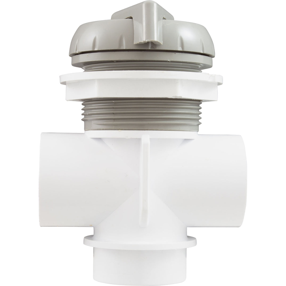 Diverter Valve, WW, 1", 2 Port, Top Mount, Vertical, Gry : 600-4347 - Waterway Plastics - 600-4347 - PartsForSpas.com