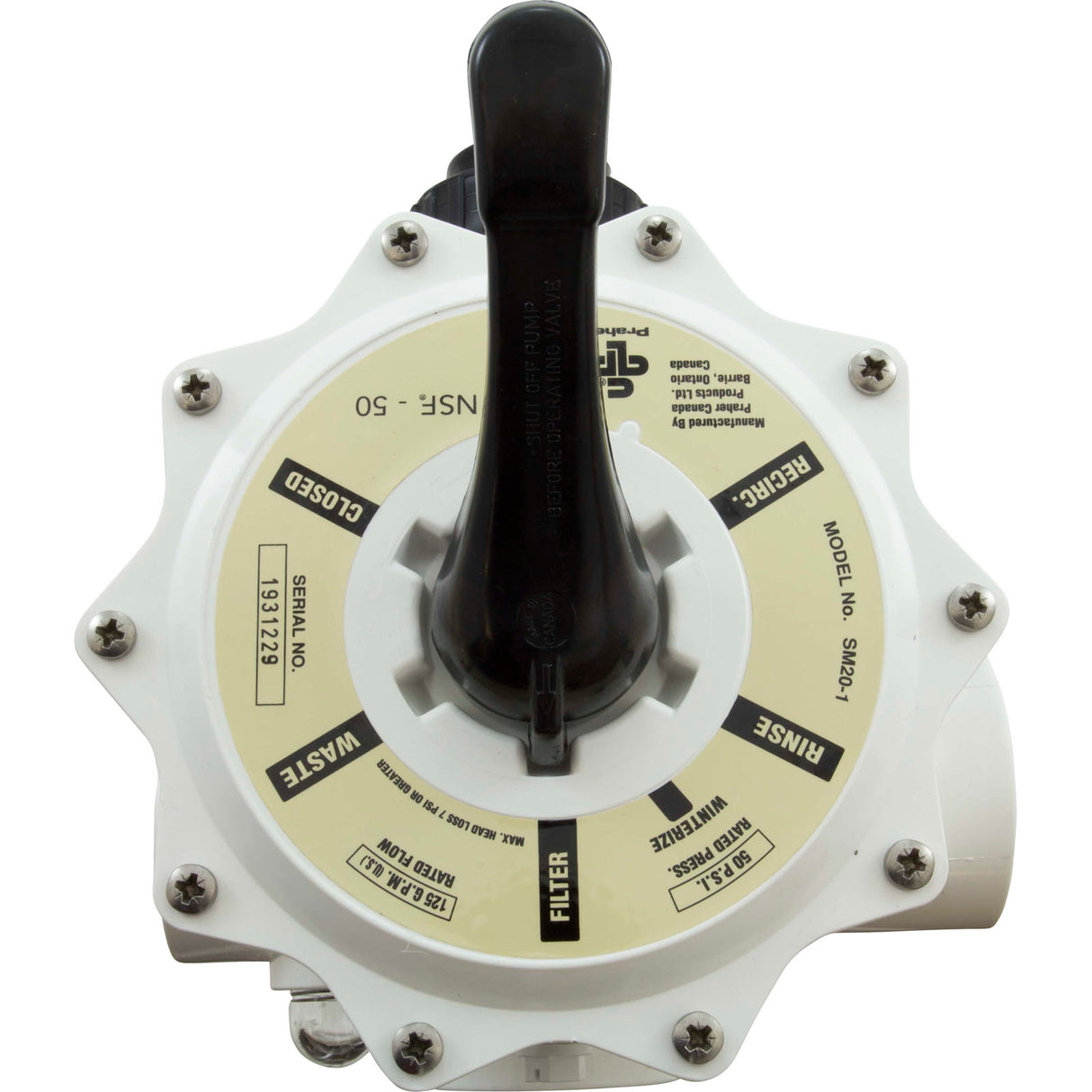 Multiport Valve, Waterway Side Mount, 2"fpt, w/Unions : WVD001 - Waterway Plastics - 806105207142 - PartsForSpas.com