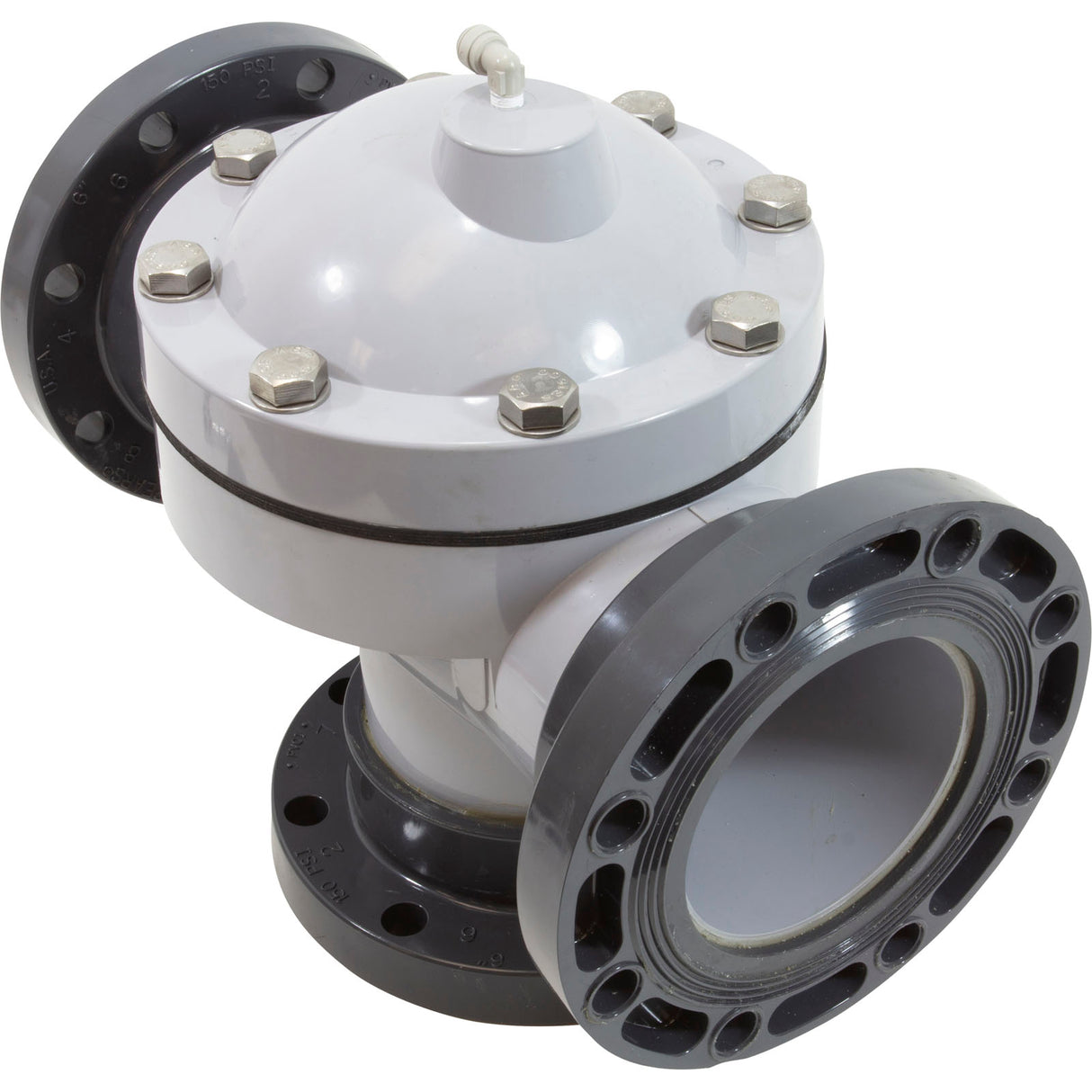 Backwash Valve, Paragon Stark 3-Way, 6", Gry, w/Flanges : V3-06