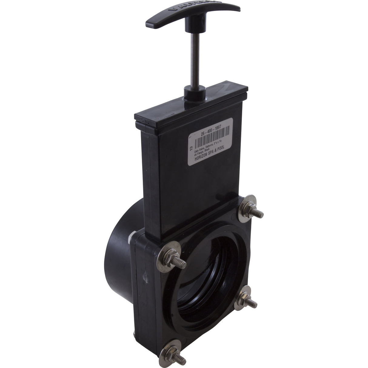 Gate Valve, 3 pc, Valterra, 3"s x Tank Flange, 30psi, Black : 7311 - Valterra Products - 019079073112 - PartsForSpas.com