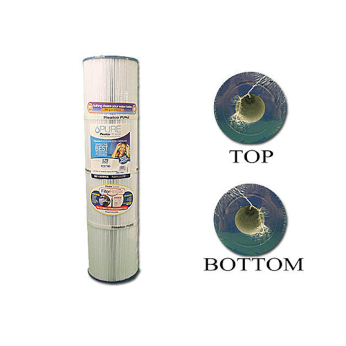 Filter Cartridge, Pleatco, Diameter: 5-3/8", Length: 21-5/16", Top: 2-1/8" Open, Bottom: 2-1/8" Open, 80 sq ft : PCST80