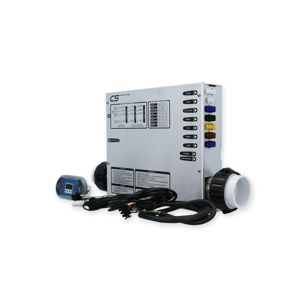 Control System, United Spa C5, 1.4/5.5kW or 240V 3-Wire, Pump1, Pump2, Blower/Pump3, Circ Pump Option : SPP-CBT7