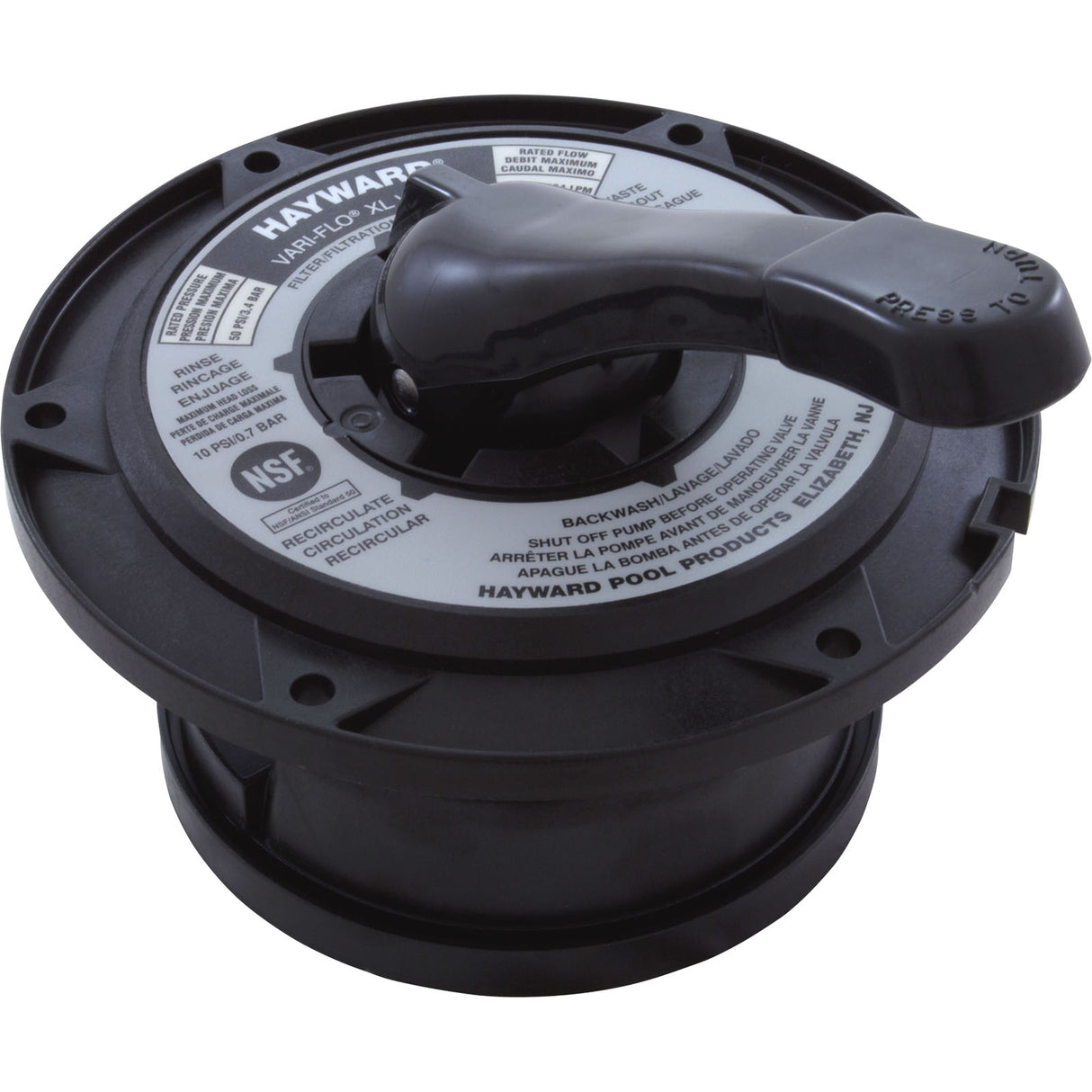 Lid Assembly, Hayward SP0714T Vari-Flo XL Valve /w gasket : SPX0714BA - Hayward - 0610377492225 - PartsForSpas.com