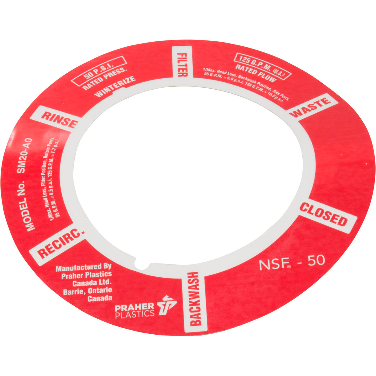 Decal, Praher ABS 2" Side Mount Valve : E-5-S2