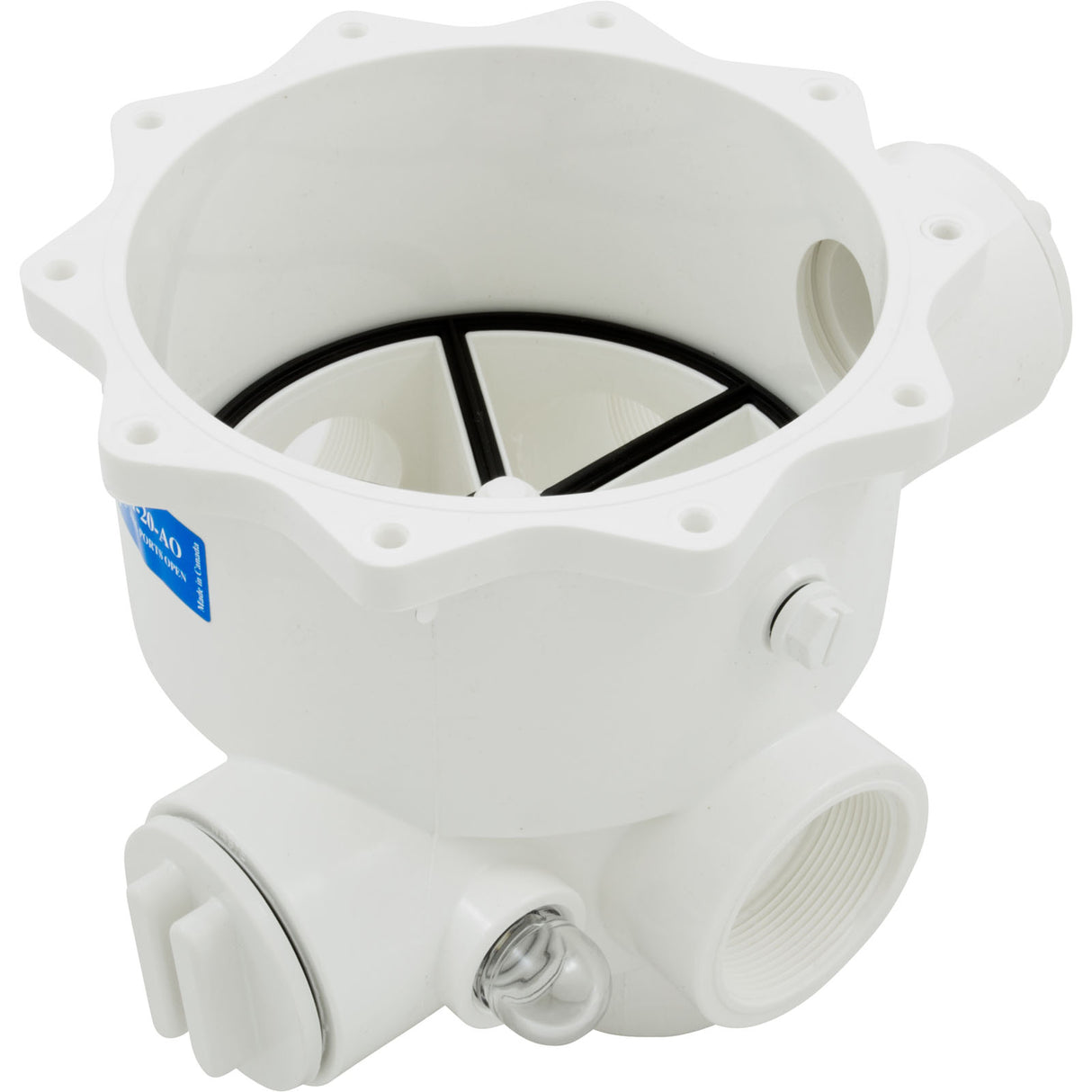 Body, Praher ABS 2" Side Mount Valves, 2"fpt, White : E-13-S2 - Praher Canada Ltd - E-13-S2 - PartsForSpas.com