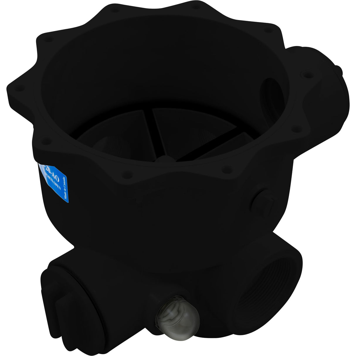 Body, Praher ABS 2" Side Mount Valves, 2"fpt, Black : E-13-S2B - Praher Canada Ltd - E-13-S2B - PartsForSpas.com