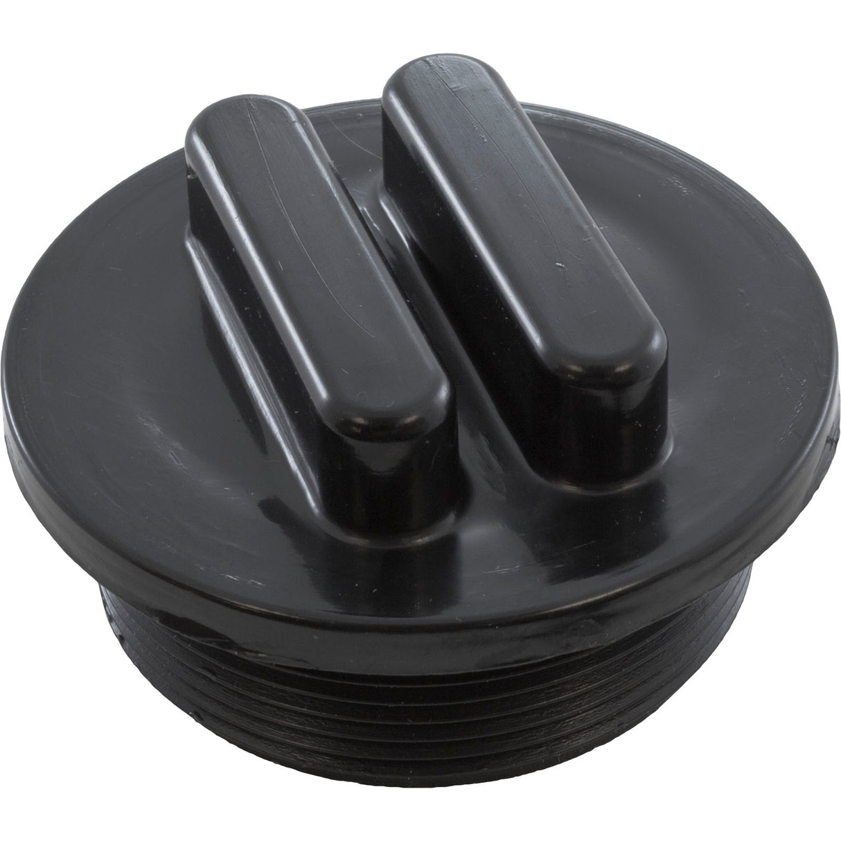 Plug, Praher ABS Side Mount Valves, 2"mpt, Black : E-19-S2B - Praher Canada Ltd - E-19-S2B - PartsForSpas.com