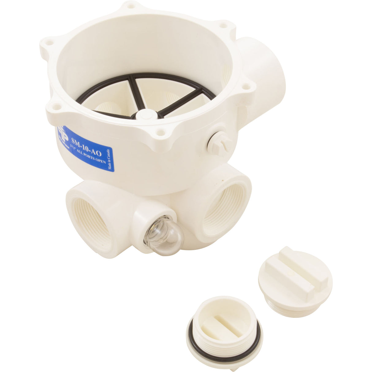 Body Assembly, Praher SM-10-AO Valve, 1-1/2", White : E-55-S1 - Praher Canada Ltd - E-55-S1 - PartsForSpas.com