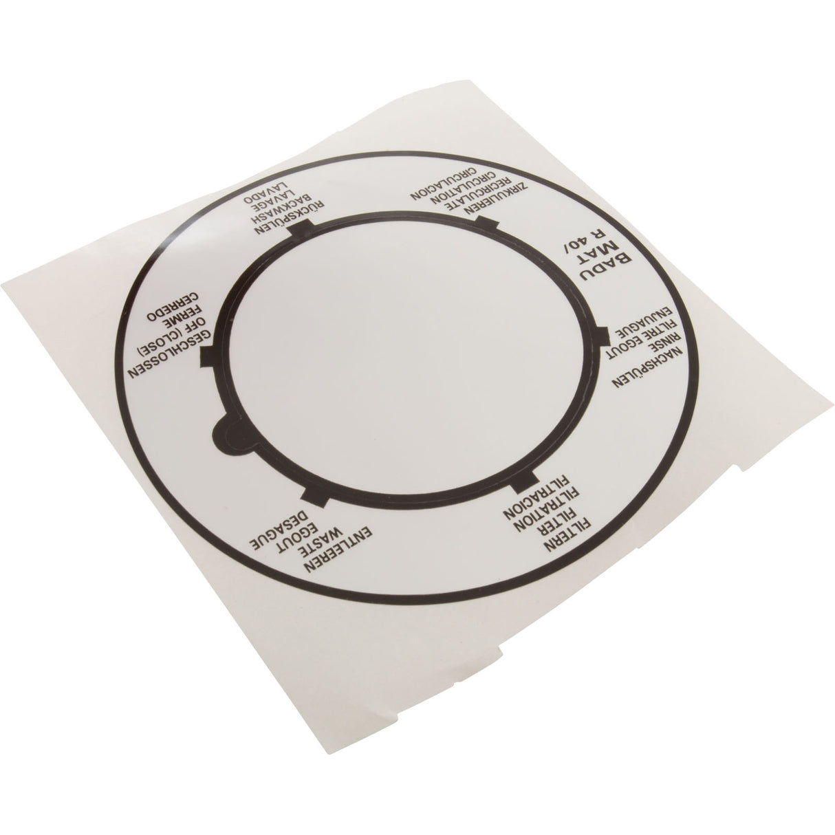 Label, Speck AquaSwim 250, 1-1/2" Multiport Valve : 2603102017 - Speck Pumps - 2603102017 - PartsForSpas.com