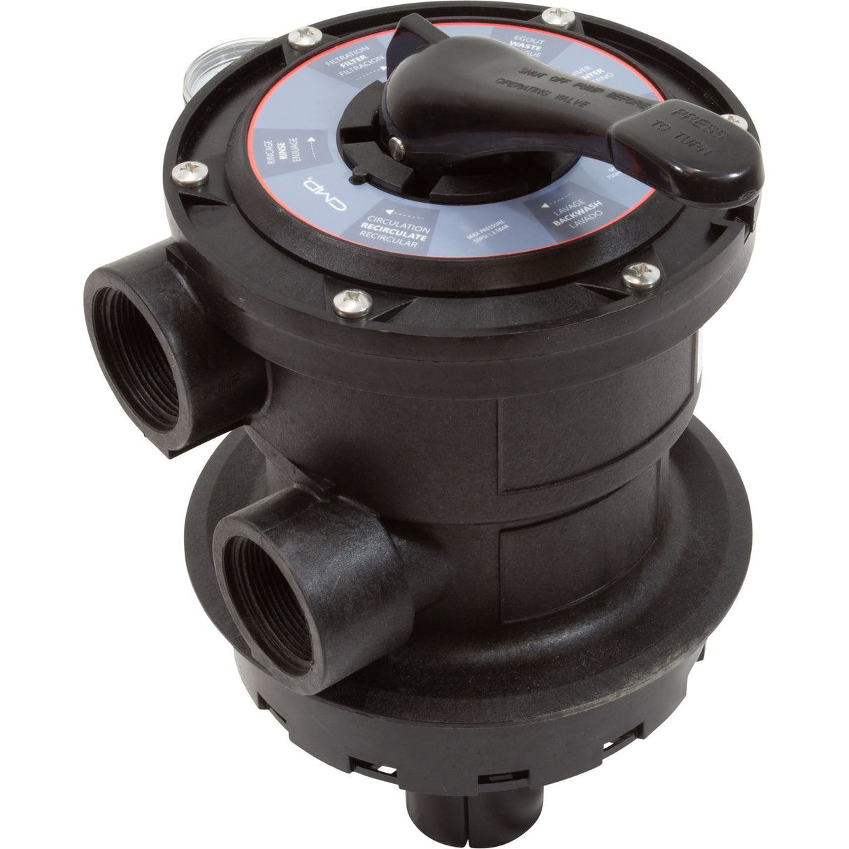 Multi-Port 1.5In Fpt Valve Black T/M Sand : 27515-154-000 - Custom Molded Products - 27515-154-000 - PartsForSpas.com