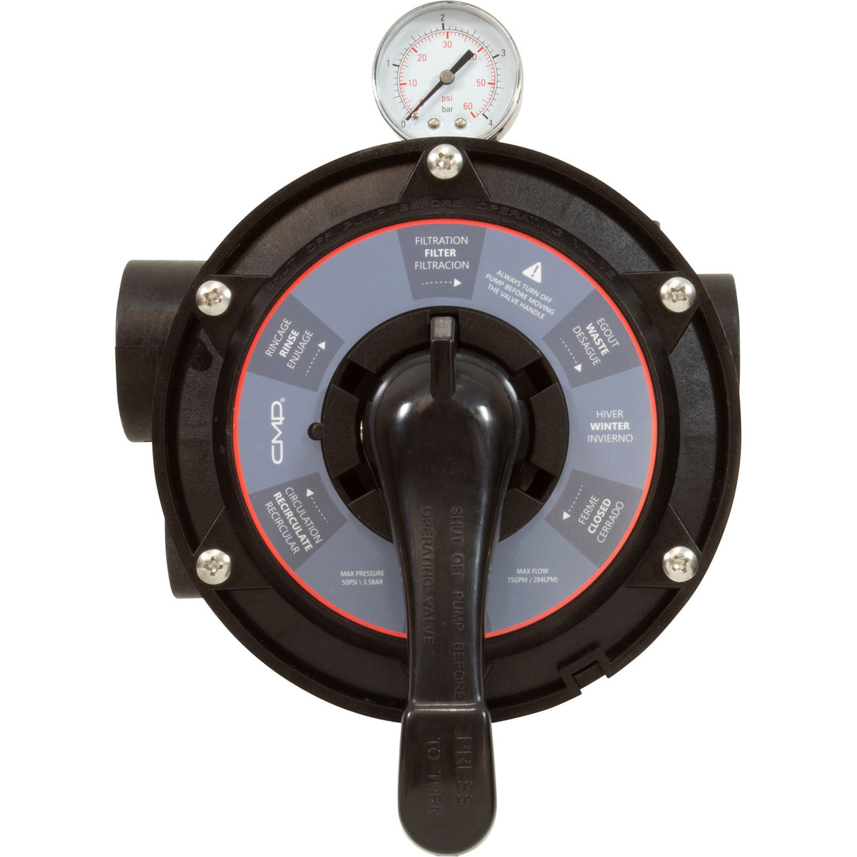 Multi-Port 1.5In Fpt Valve Black T/M Sand : 27515-154-000 - Custom Molded Products - 27515-154-000 - PartsForSpas.com