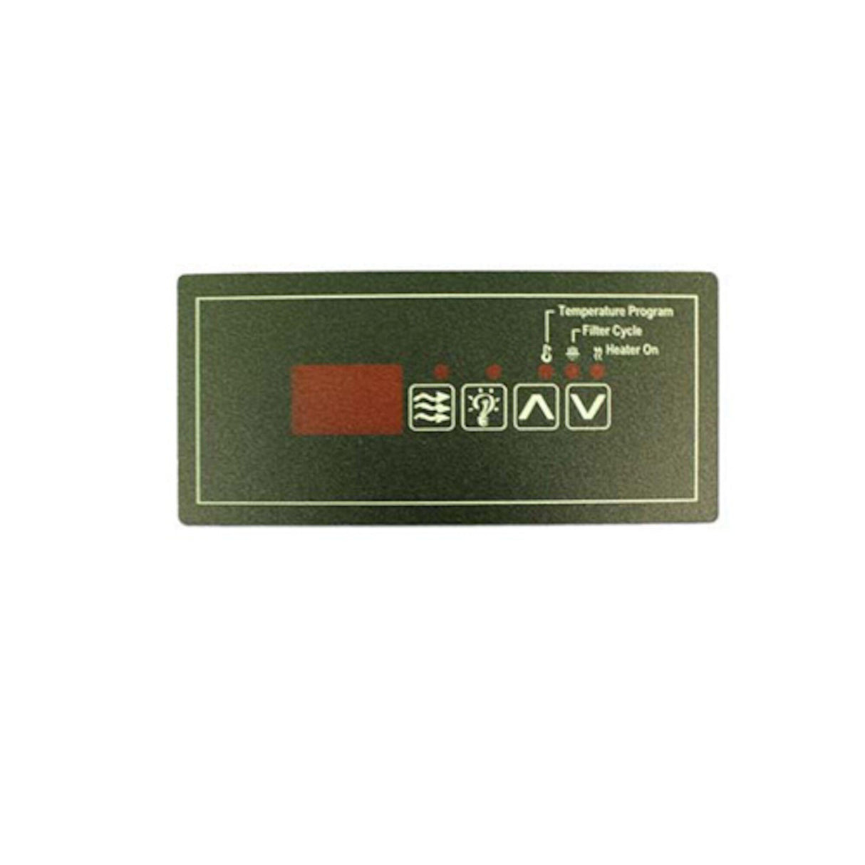 Overlay, Spaside, HydroQuip ECO-5, 4-Button, Pump1-Light-Up-Down, For 34-0207 : 80-0207