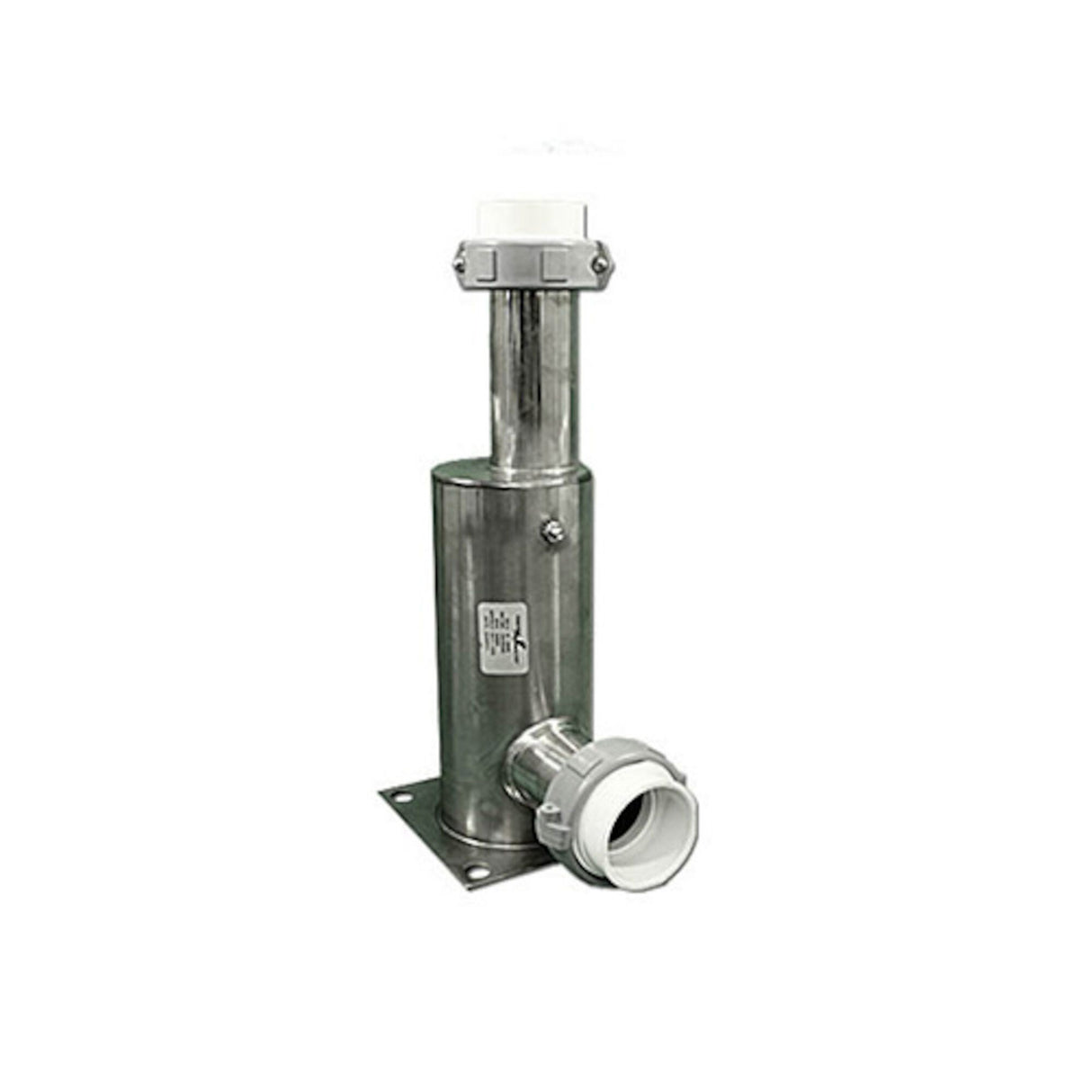 Heater Manifold,90 Deg,SS,Deluxe,12"Long,5" x 5" Sq Flange 1-1/2"In/Out,w/Tail PcsScandia : 45-2008