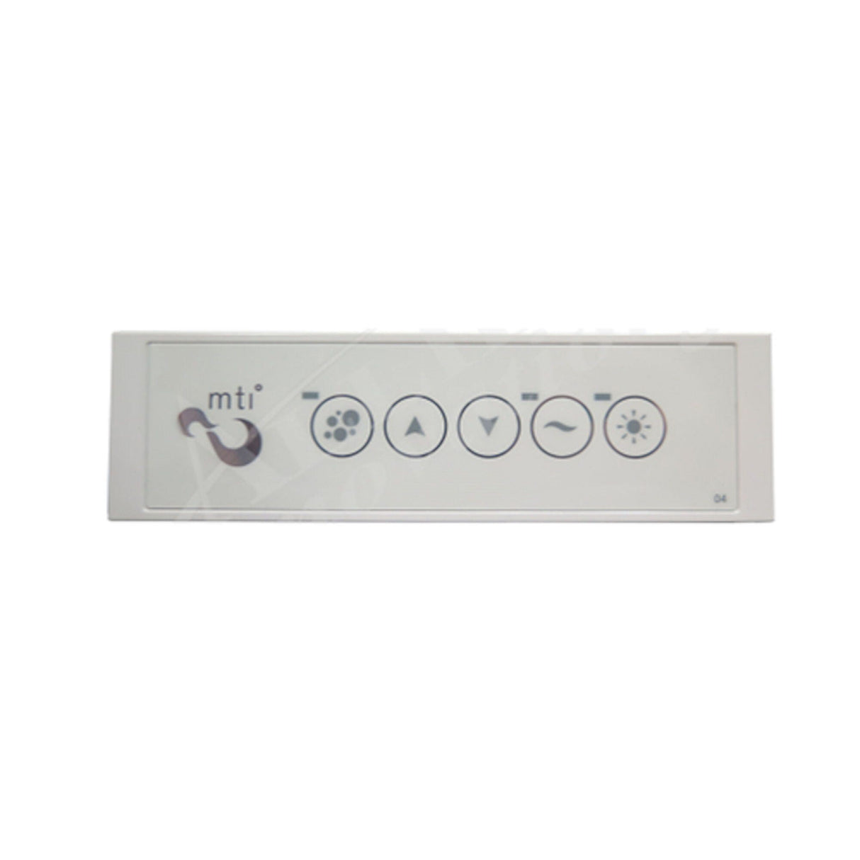 Spaside Control, CG Air Systems, MTI Whirlpool, Rectangle, LED, 5-Button, Variable Blower : MTI/LED-TS-BV/CH-V5