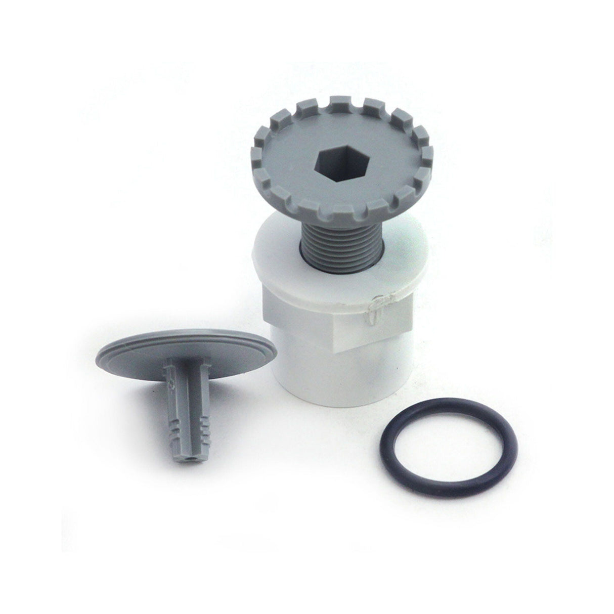 Air Injector, HydroAir Lo-Profile, 3/4"S x 1" Spg, Gray : 11-9200-GRY