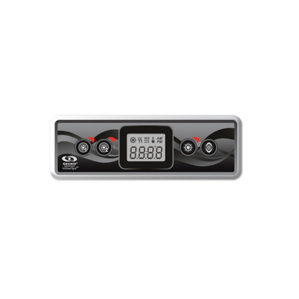 Spaside Control, Gecko IN.K300-2OP, 4-Button, LCD, Pump1-Pump2-Light-Temp, 10' Cable, w/in.link Plug : 0607-008040