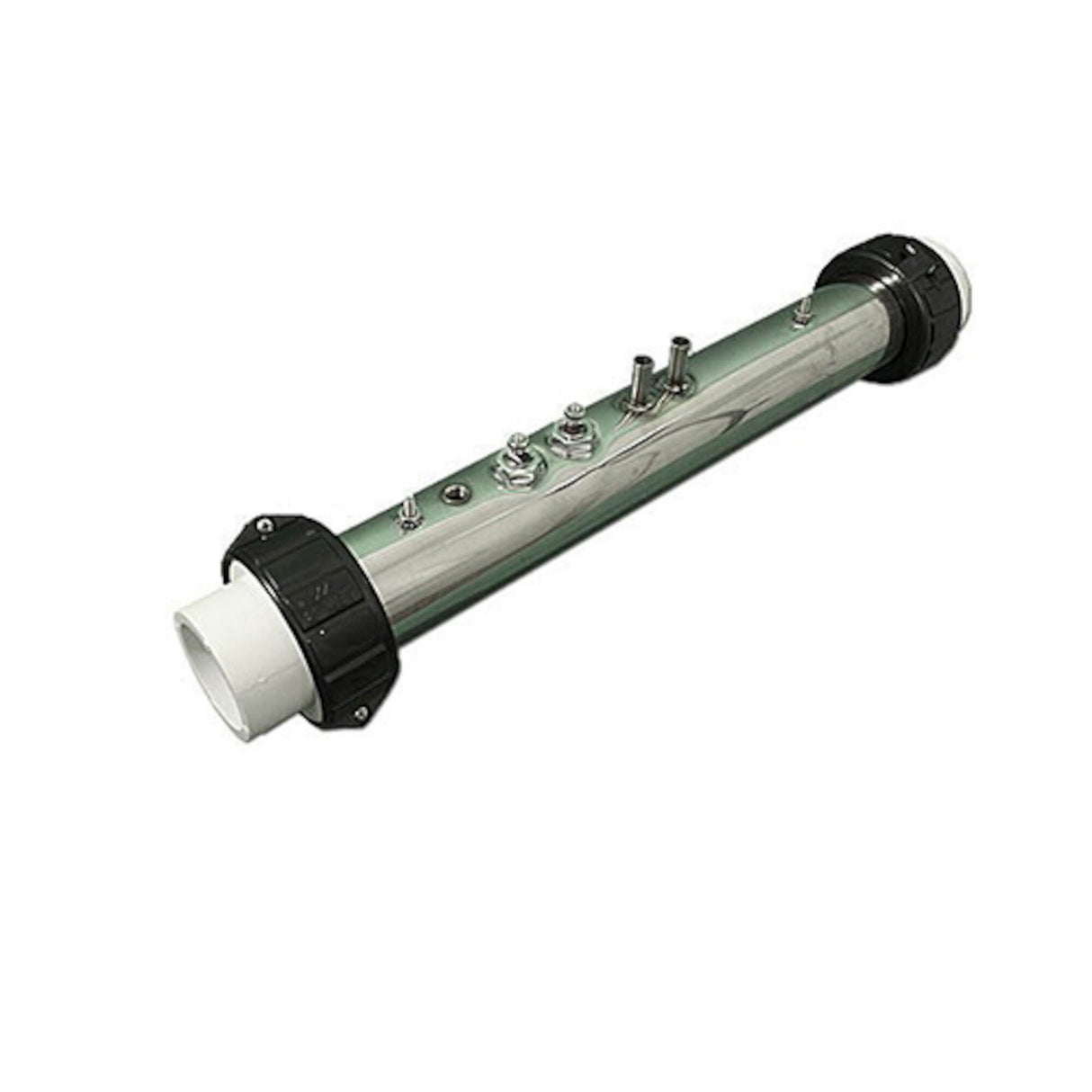 Heater Assembly, HydroQuip/Hurricane, 5.5kW, 230V, 2" x 15"Long, w/Tailpieces, 2 Internal T-Wells : C2550-0002